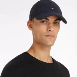 Outlet Tommy Hilfiger TH Flag Strickmütze space blue