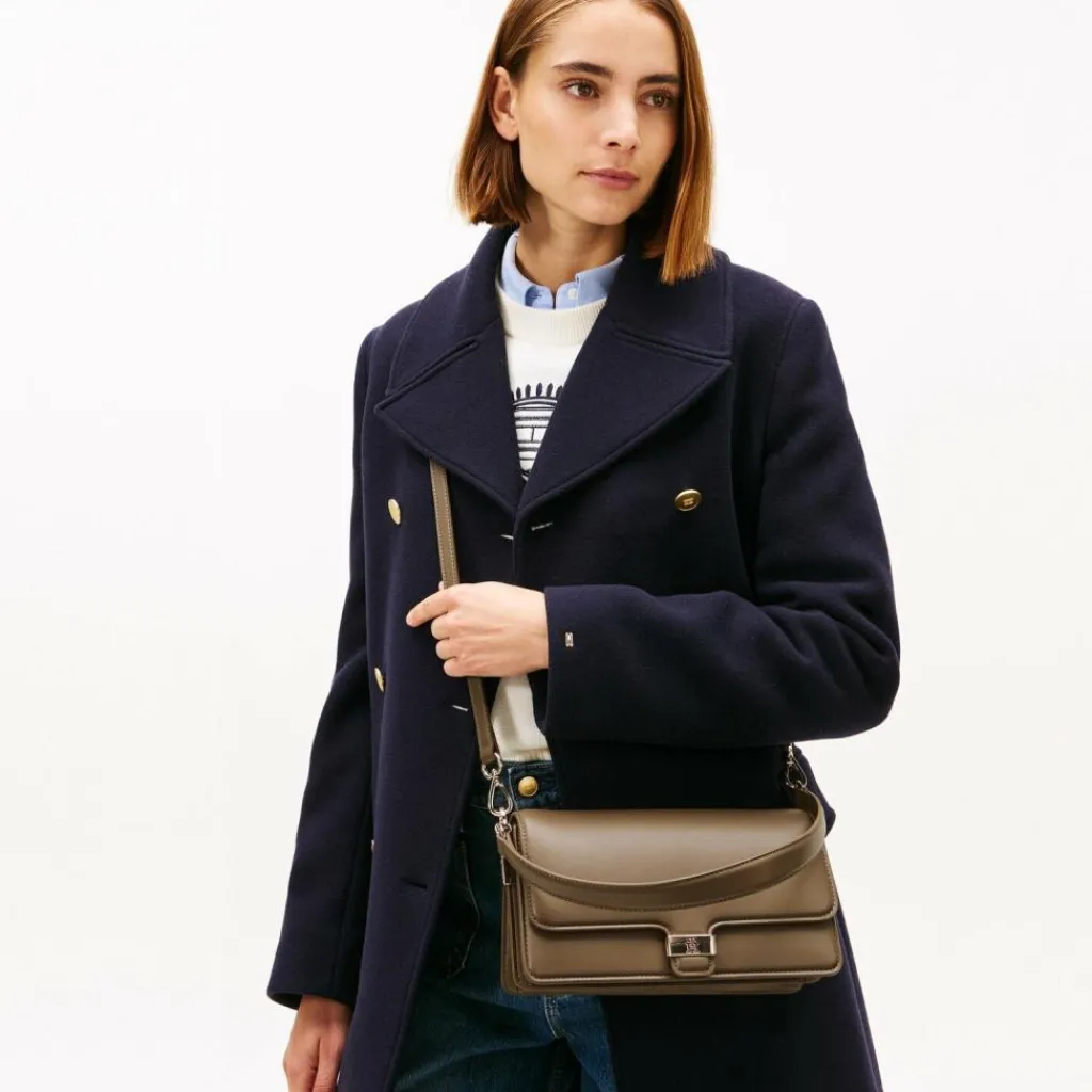 Outlet Tommy Hilfiger TH Heritage Schultertasche 25 cm nordic taupe