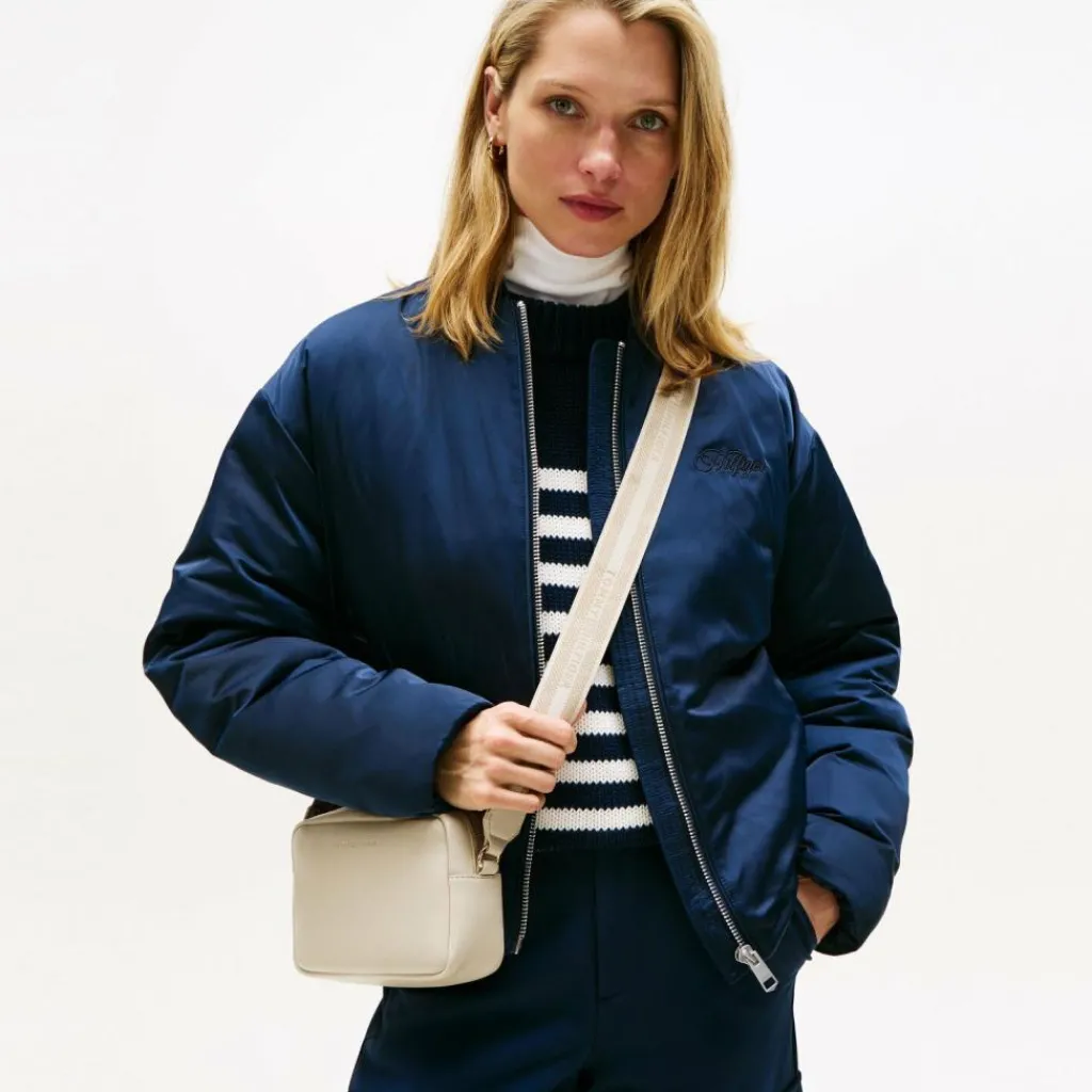 Hot Tommy Hilfiger TH Logotape Umhängetasche 20 cm beige