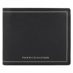 Outlet Tommy Hilfiger TH Saffiano Geldbörse Leder 11.5 cm black