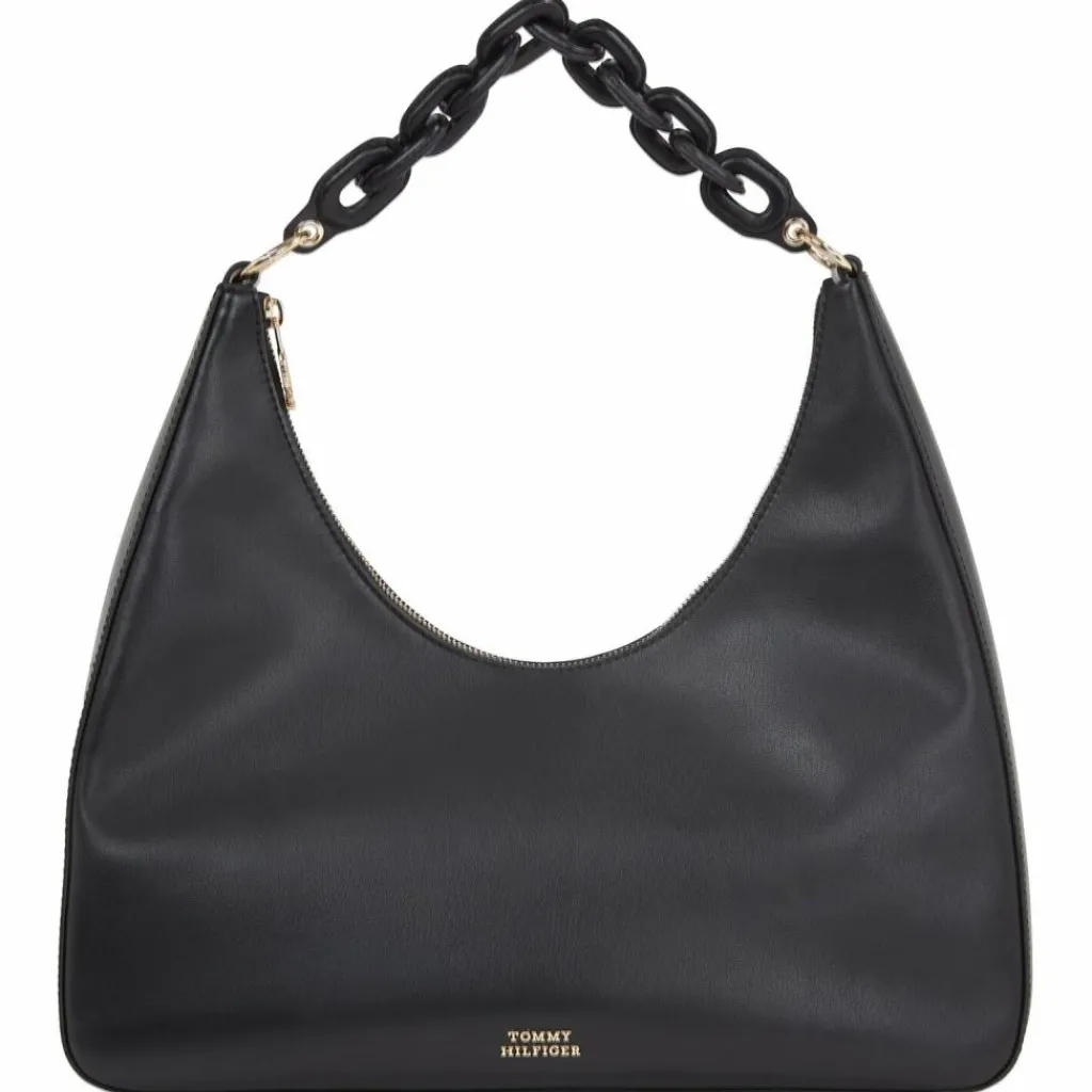 Online Tommy Hilfiger TH Soft Schultertasche Leder 38 cm black