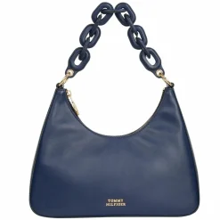 Outlet Tommy Hilfiger TH Soft Schultertasche Leder 38 cm space blue