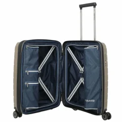 Clearance Travelite Air Base 4 Rollen Kabinentrolley 55 cm mit Dehnfalte champagner