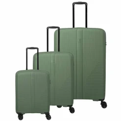 Travelite Koffersets Als Hartgepäck|Koffersets 3-Teilig<Air Stripe 4 Rollen Kofferset 3-teilig mit Dehnfalte green