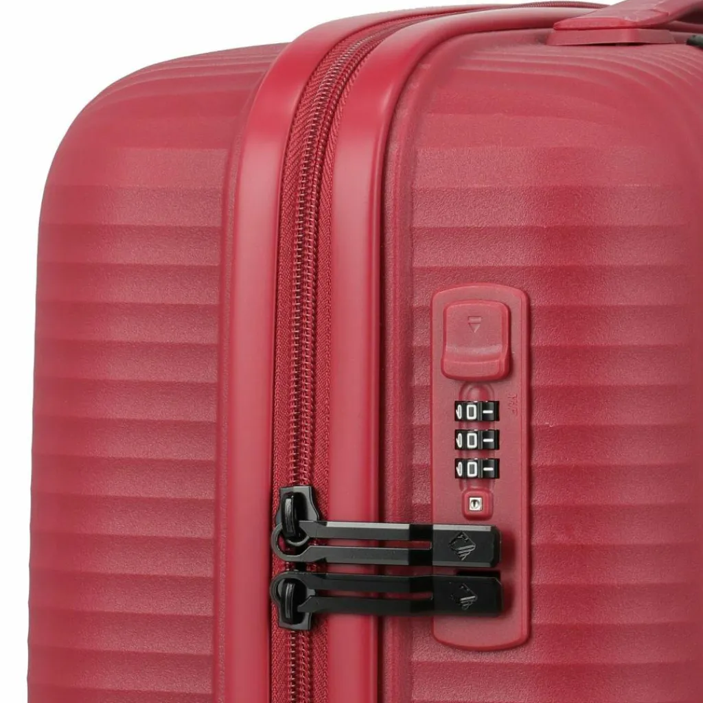 Clearance Travelite Air Stripe 4 Rollen Kabinentrolley 55 cm red