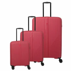 Hot Travelite Air Stripe 4 Rollen Kofferset 3-teilig mit Dehnfalte red