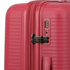 Travelite Hartgepäck|4-Rollen Koffer<Air Stripe 4 Rollen Trolley M 66 cm mit Dehnfalte red
