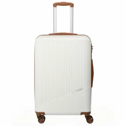 Travelite Hartgepäck|4-Rollen Koffer<Bali 4 Rollen Trolley 67 cm weiss-cognac