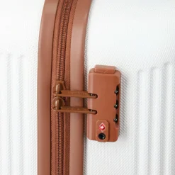 Travelite Hartgepäck|4-Rollen Koffer<Bali 4 Rollen Trolley 67 cm weiss-cognac