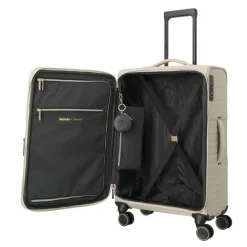Travelite Weichgepäck|4-Rollen Koffer<Barbara Stepp 4 Rollen Trolley M 68 cm mit Dehnfalte satin nude