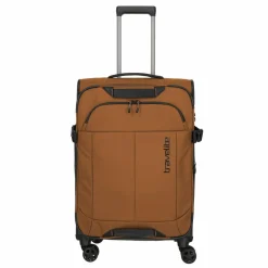 Travelite Weichgepäck|4-Rollen Koffer<Briize 4 Rollen Trolley M 67 cm mit Dehnfalte curry