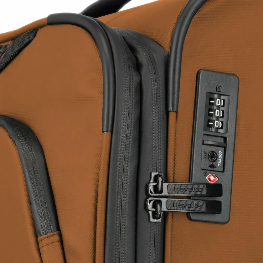 Travelite Weichgepäck|4-Rollen Koffer<Briize 4 Rollen Trolley M 67 cm mit Dehnfalte curry