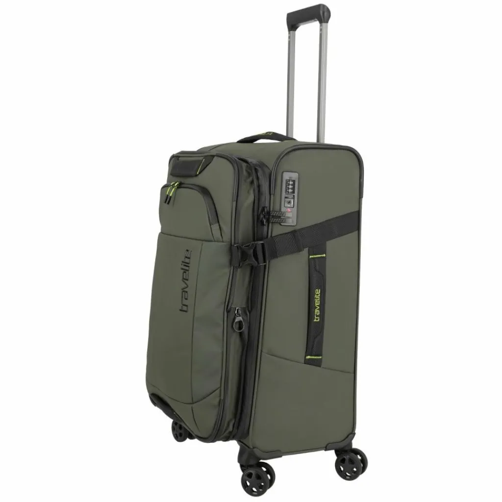 Clearance Travelite Briize 4 Rollen Kofferset 3-teilig mit Dehnfalte khaki