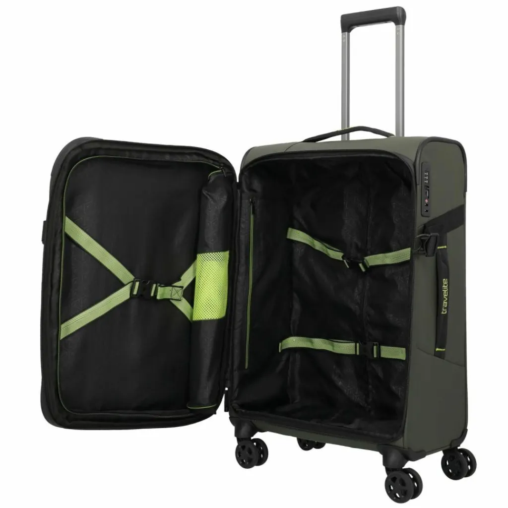 Clearance Travelite Briize 4 Rollen Kofferset 3-teilig mit Dehnfalte khaki