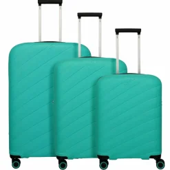 Travelite Burano 4 Rollen Kofferset 3-teilig mit Dehnfalte aqua