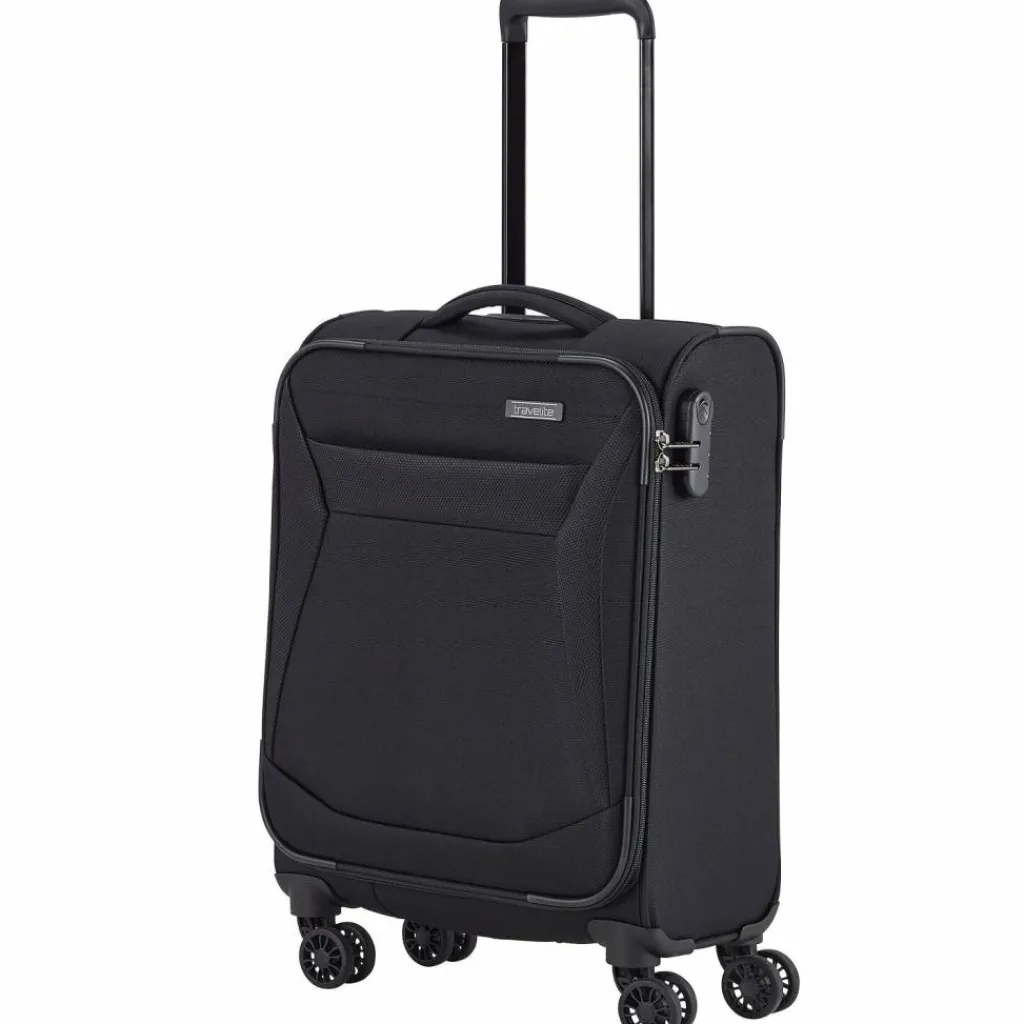 Travelite Weichgepäck Kabinengepäck|4-Rollen Kabinentrolleys<Chios 4 Rollen Kabinentrolley 55 cm schwarz