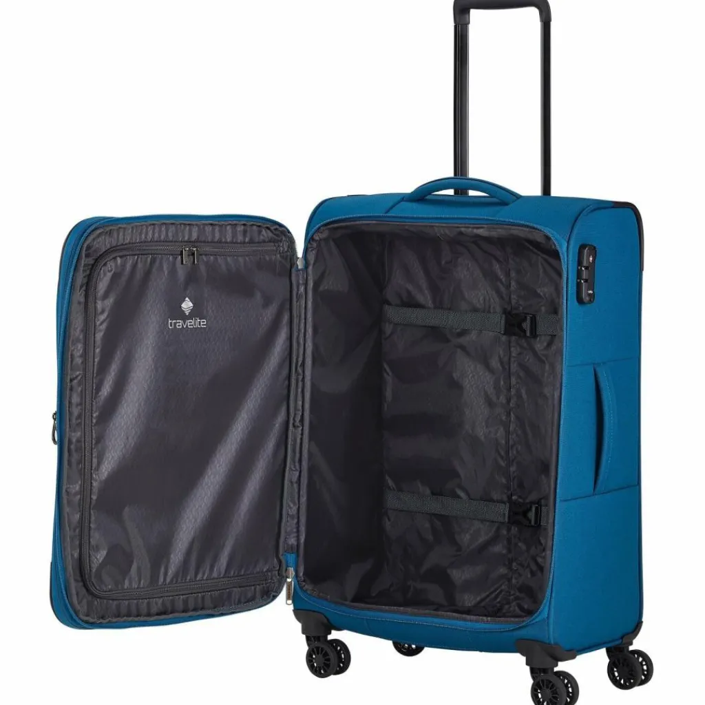 Travelite Chios 4 Rollen Trolley 67 cm mit Dehnfalte