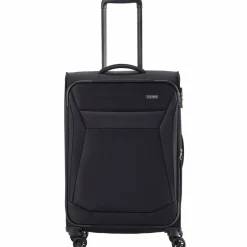 Travelite Weichgepäck|4-Rollen Koffer<Chios 4 Rollen Trolley 67 cm mit Dehnfalte schwarz