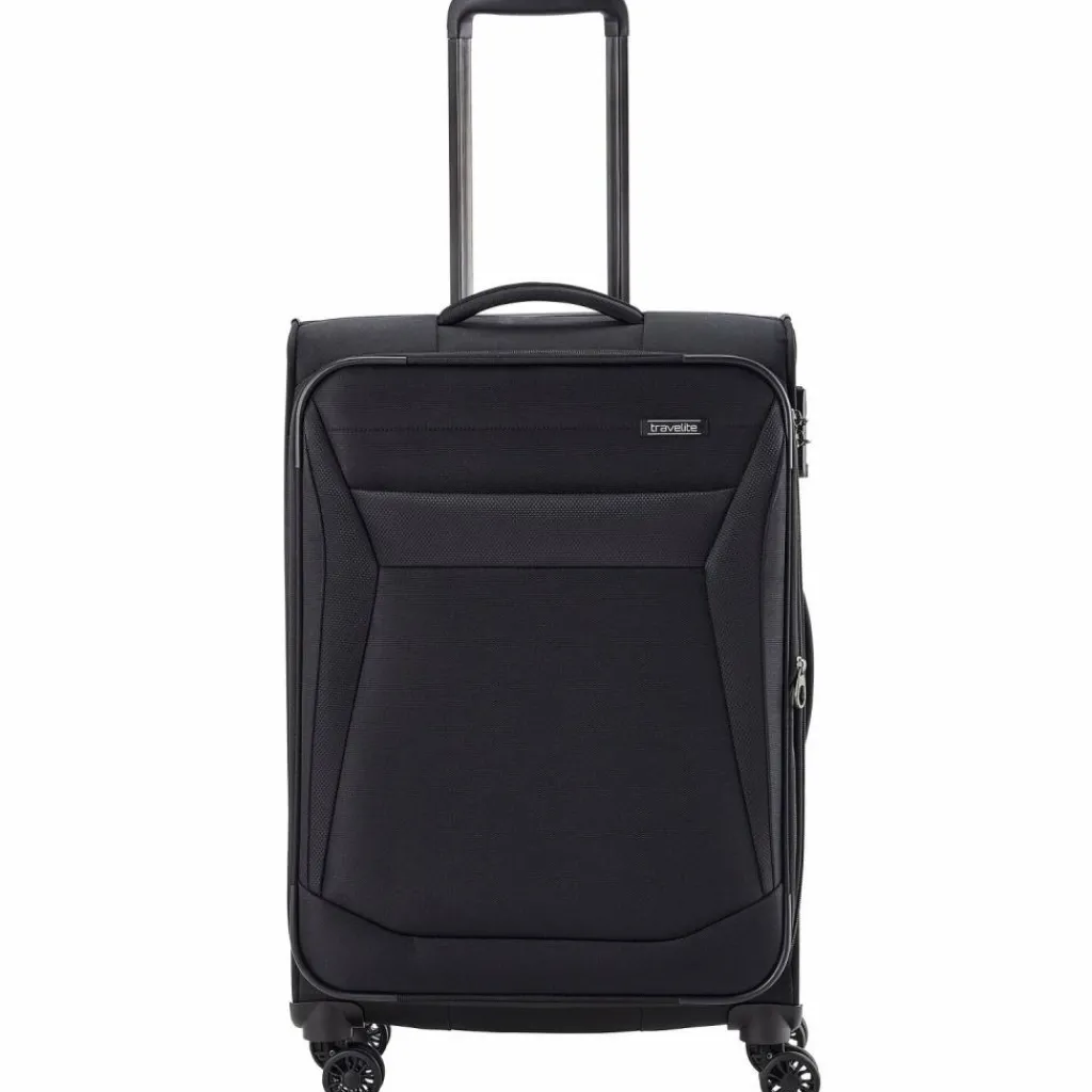 Travelite Weichgepäck|4-Rollen Koffer<Chios 4 Rollen Trolley 67 cm mit Dehnfalte schwarz