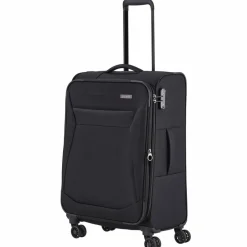 Travelite Weichgepäck|4-Rollen Koffer<Chios 4 Rollen Trolley 67 cm mit Dehnfalte schwarz
