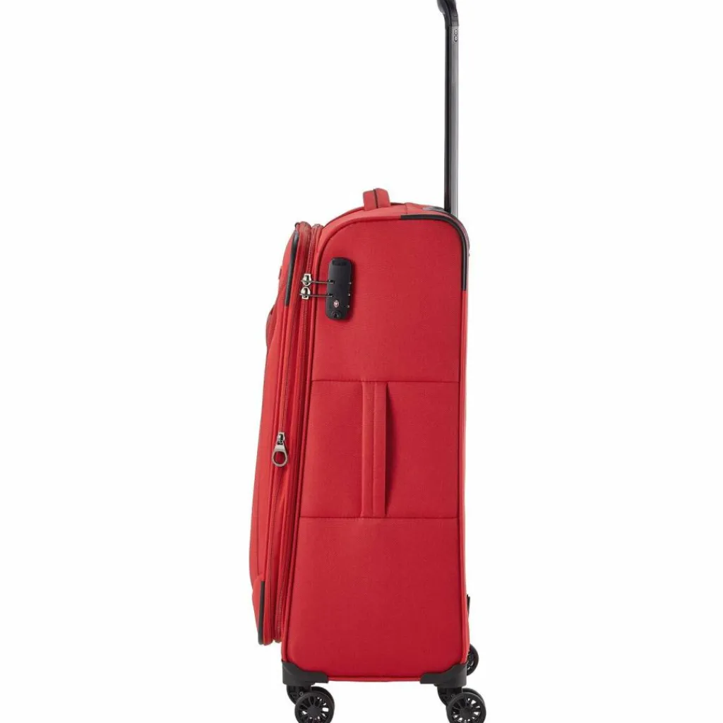 Travelite Weichgepäck|4-Rollen Koffer<Chios 4 Rollen Trolley 67 cm mit Dehnfalte rot