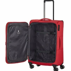 Travelite Weichgepäck|4-Rollen Koffer<Chios 4 Rollen Trolley 67 cm mit Dehnfalte rot