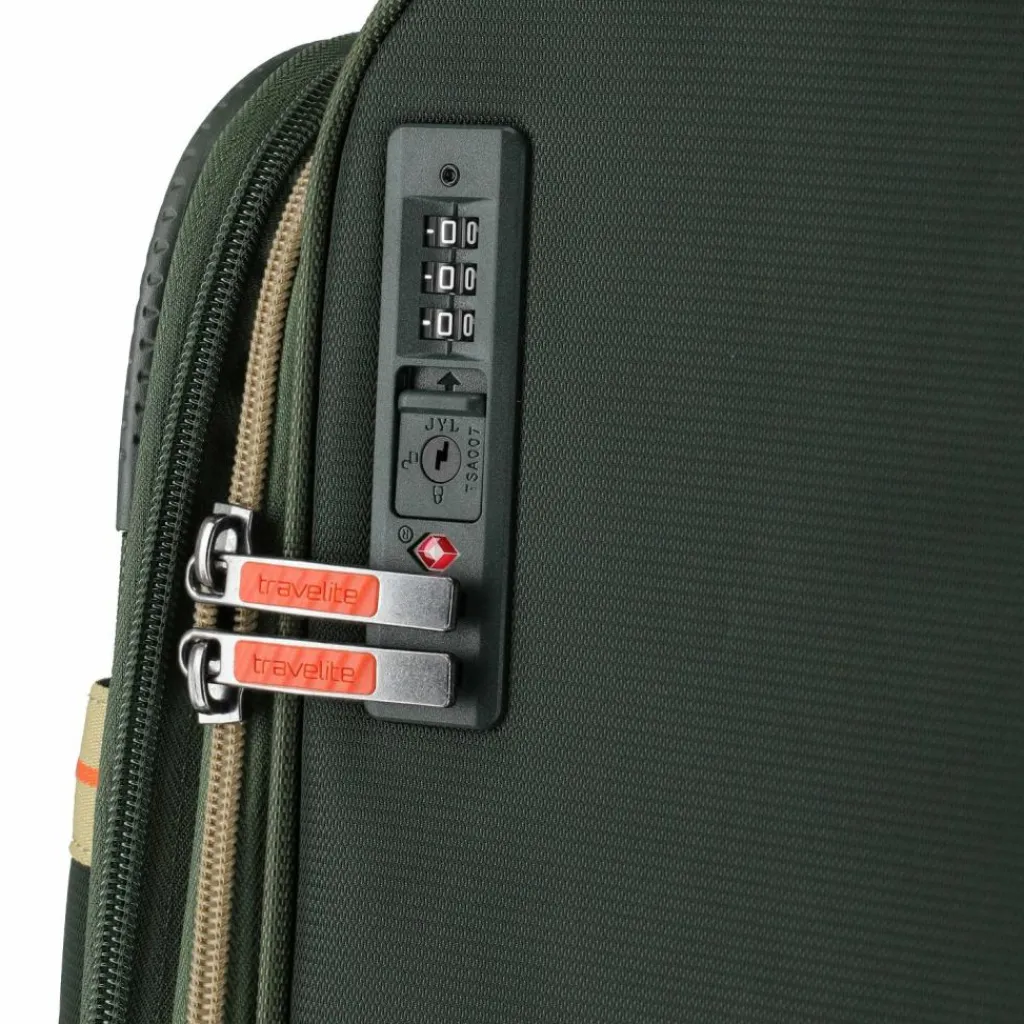 Travelite Weichgepäck|4-Rollen Koffer<Color Craze 4 Rollen Trolley M 66 cm mit Dehnfalte oliv