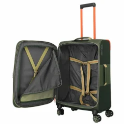 Travelite Weichgepäck|4-Rollen Koffer<Color Craze 4 Rollen Trolley M 66 cm mit Dehnfalte oliv