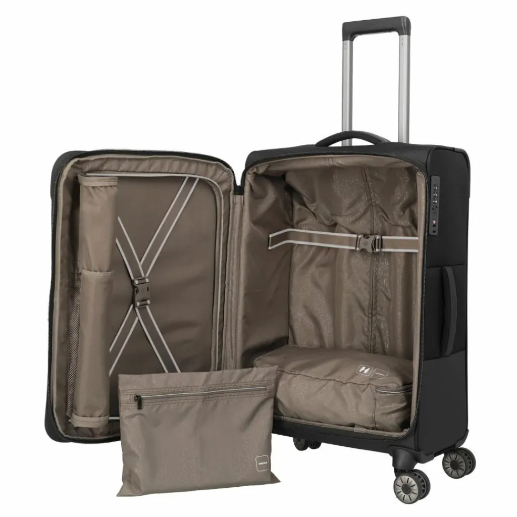 Travelite Crosslite 5.0 4 Rollen Trolley M 66 cm mit Dehnfalte
