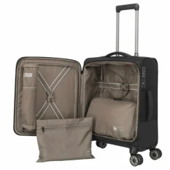 Travelite Weichgepäck Kabinengepäck|4-Rollen Kabinentrolleys<Crosslite 5.0 4 Rollen Kabinentrolley S 55 cm Laptopfach schwarz
