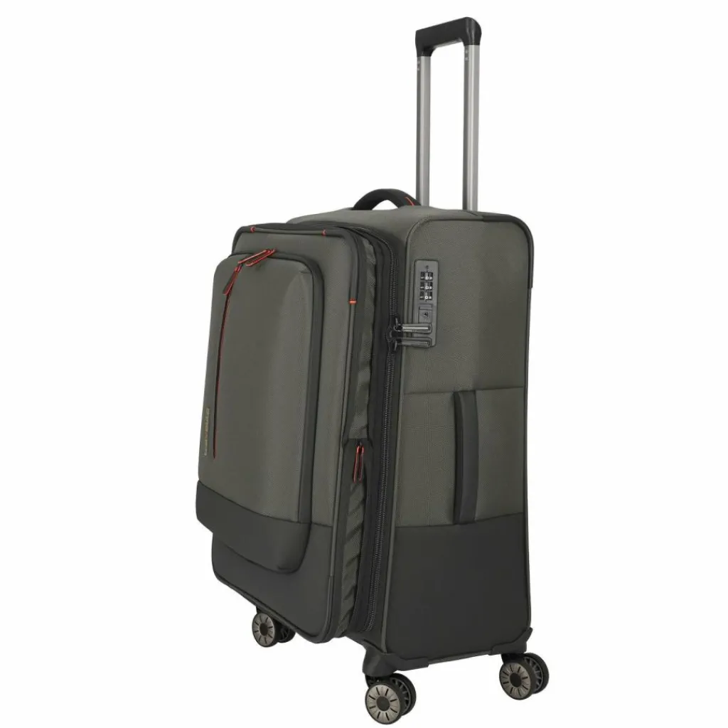 Travelite Weichgepäck|4-Rollen Koffer<Crosslite 5.0 4 Rollen Trolley M 66 cm mit Dehnfalte oliv