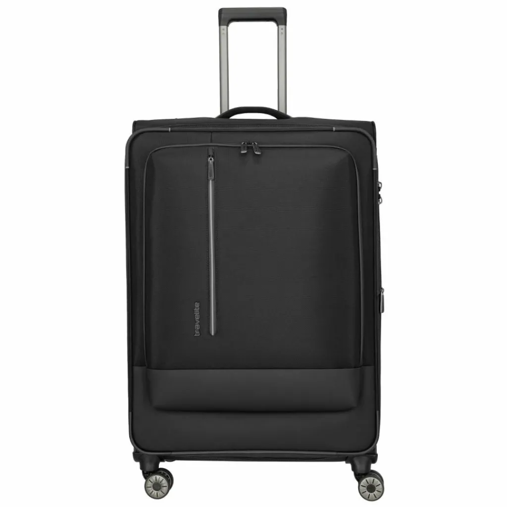 Travelite Weichgepäck|4-Rollen Koffer<Crosslite 4 Rollen Trolley XL 81 cm mit Dehnfalte schwarz