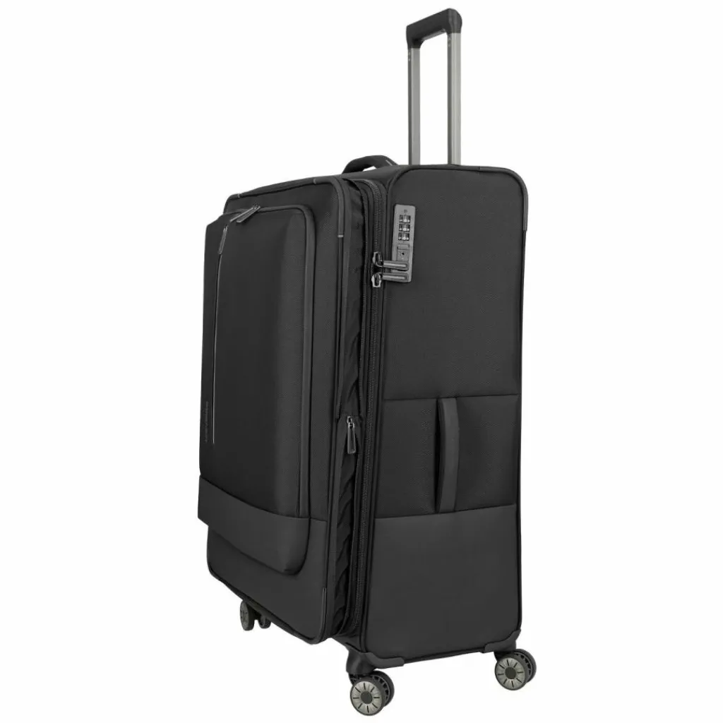 Travelite Weichgepäck|4-Rollen Koffer<Crosslite 4 Rollen Trolley XL 81 cm mit Dehnfalte schwarz