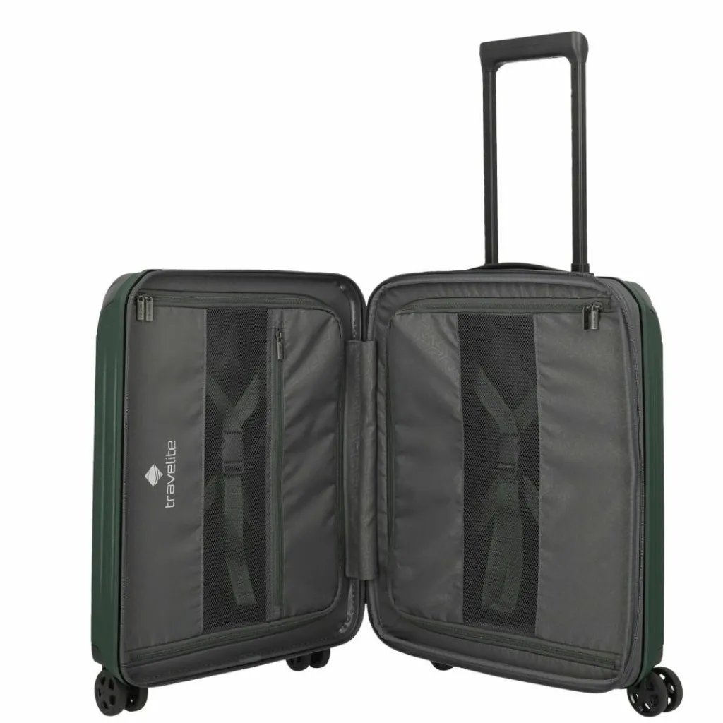 Travelite Hartgepäck Kabinengepäck|4-Rollen Kabinentrolleys<Dynamiic 4 Rollen Kabinentrolley 55 cm mit Dehnfalte grün