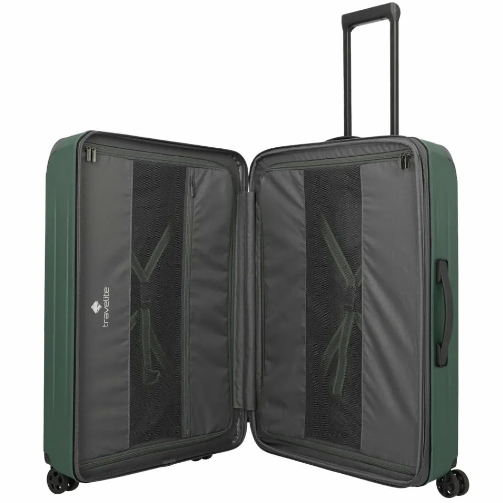 Travelite Hartgepäck|4-Rollen Koffer<Dynamiic 4 Rollen Trolley L 76 cm mit Dehnfalte grün