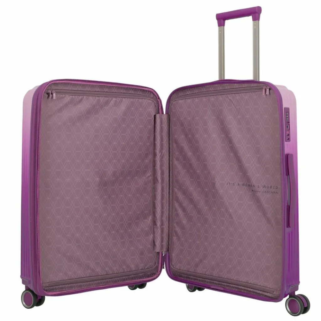 Travelite Hartgepäck|4-Rollen Koffer<Lascana Edition 4 Rollen Trolley M 65 cm mit Dehnfalte purple degrade