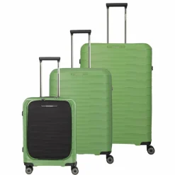 Travelite Koffersets Als Hartgepäck|Koffersets 3-Teilig<Mooby 4 Rollen Kofferset 3-teilig mit Dehnfalte grün