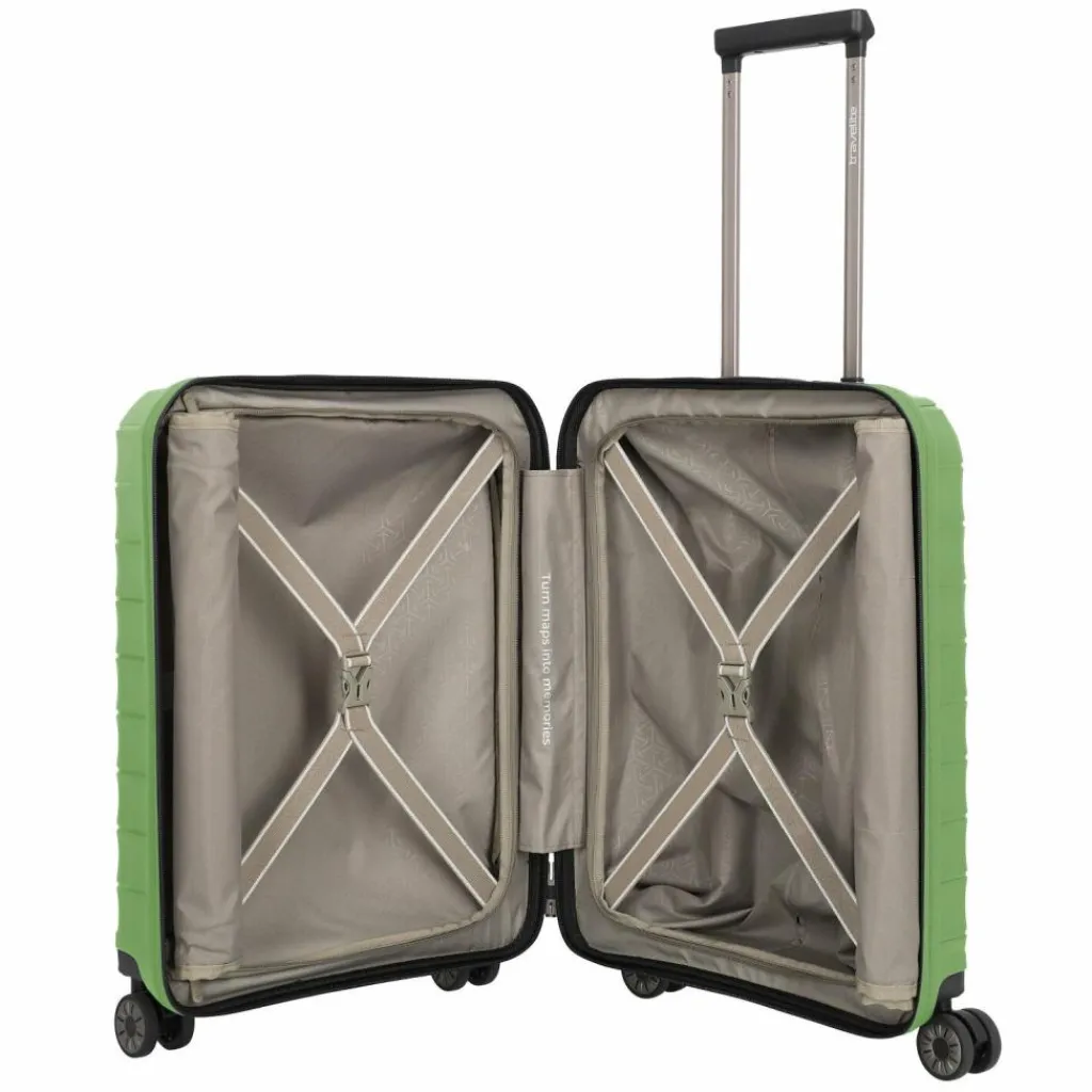 Travelite Hartgepäck Kabinengepäck|4-Rollen Kabinentrolleys<Mooby 4 Rollen Kabinentrolley 55 cm Laptopfach grün