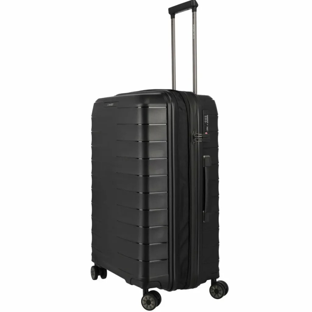 Travelite Hartgepäck|4-Rollen Koffer<Mooby 4 Rollen Trolley M 66 cm mit Dehnfalte schwarz