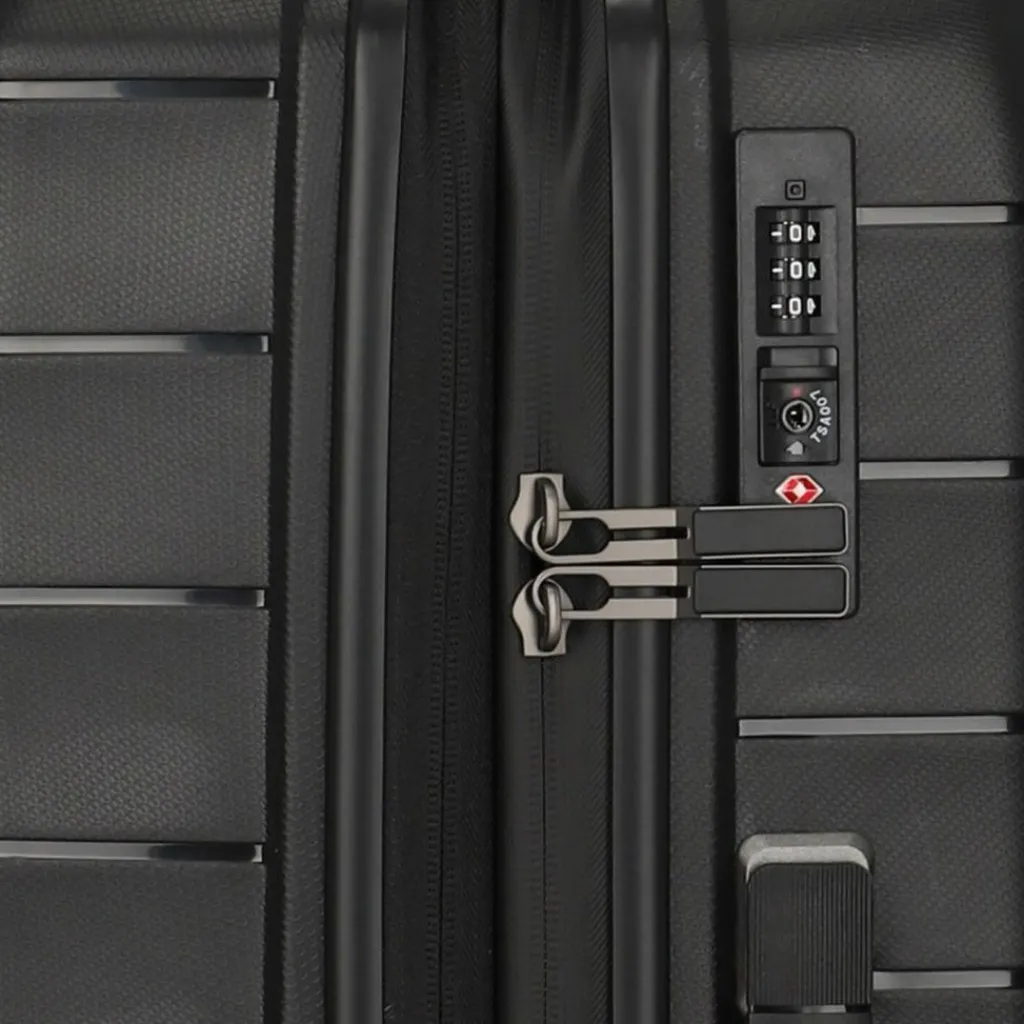 Travelite Hartgepäck|4-Rollen Koffer<Mooby 4 Rollen Trolley M 66 cm mit Dehnfalte schwarz