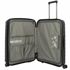 Travelite Hartgepäck|4-Rollen Koffer<Mooby 4 Rollen Trolley M 66 cm mit Dehnfalte schwarz