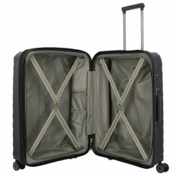 Travelite Hartgepäck|4-Rollen Koffer<Mooby 4 Rollen Trolley M 66 cm mit Dehnfalte schwarz