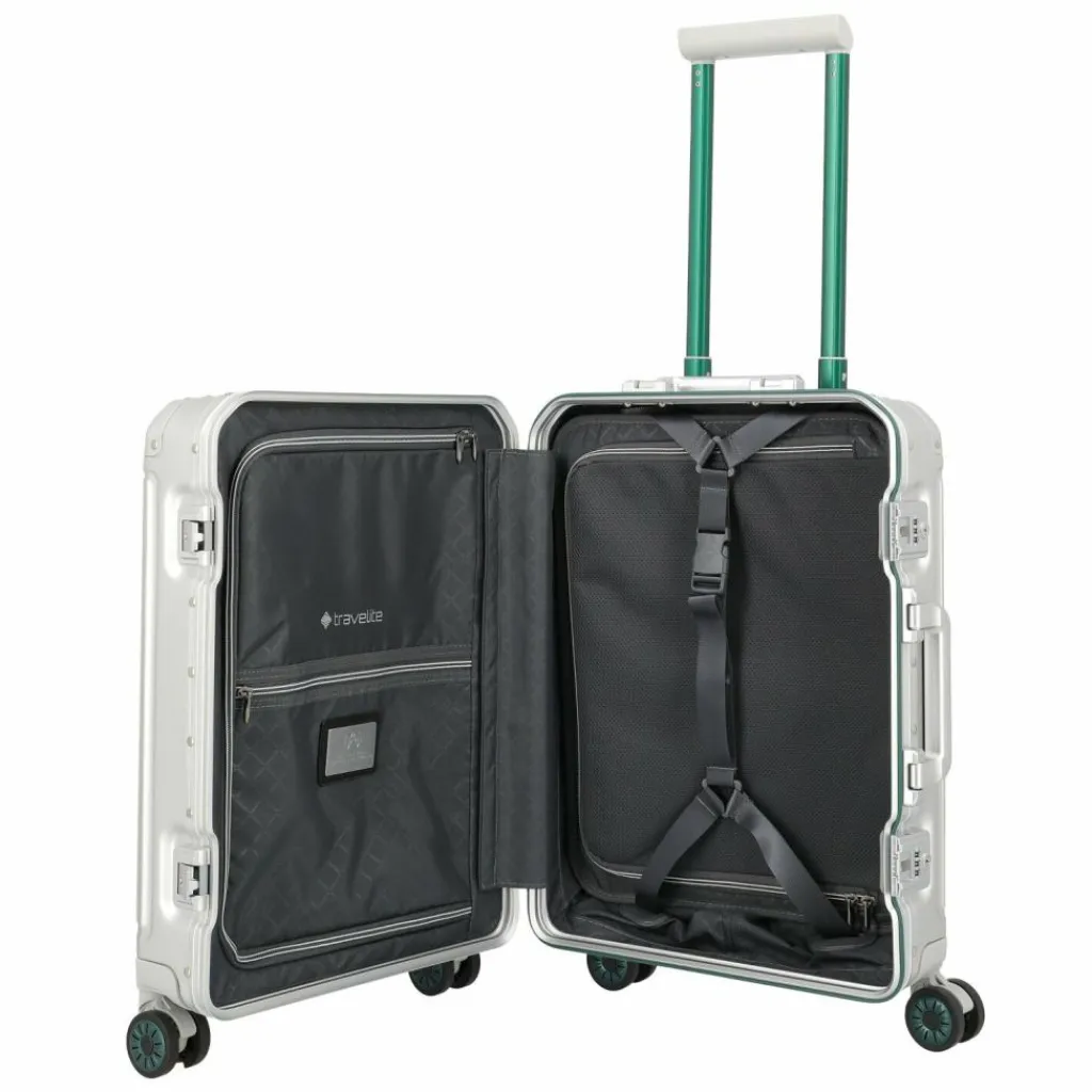 Travelite Hartgepäck Kabinengepäck|Hartgepäck<Next 4 Rollen Kabinentrolley S 55 cm silber-grün