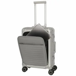 Online Travelite Next 4 Rollen Kabinentrolley 55 cm Laptopfach silber2