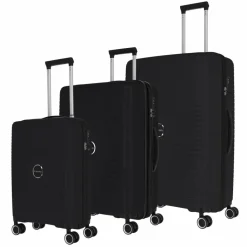 Travelite Koffersets Als Hartgepäck|Koffersets 3-Teilig<Orbita 4 Rollen Kofferset 3-teilig mit Dehnfalte schwarz