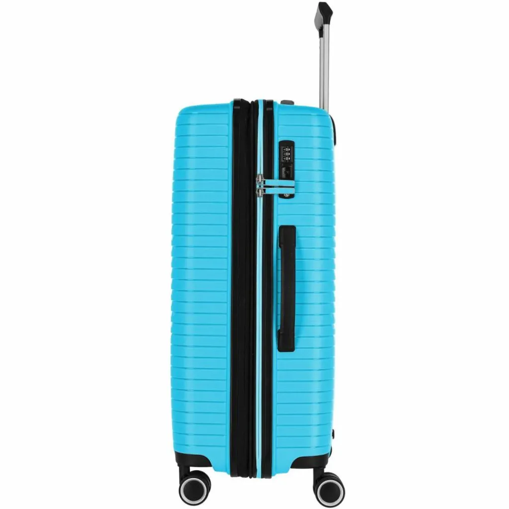 Travelite Orbita 4 Rollen Kofferset 3-teilig mit Dehnfalte türkis