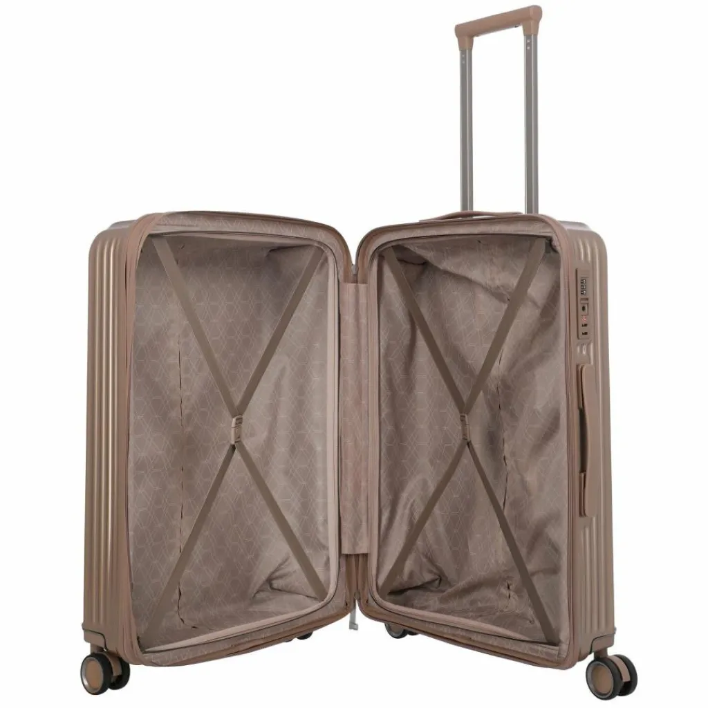 Travelite Hartgepäck|4-Rollen Koffer<Paros 4 Rollen Trolley 65 cm cappuccino