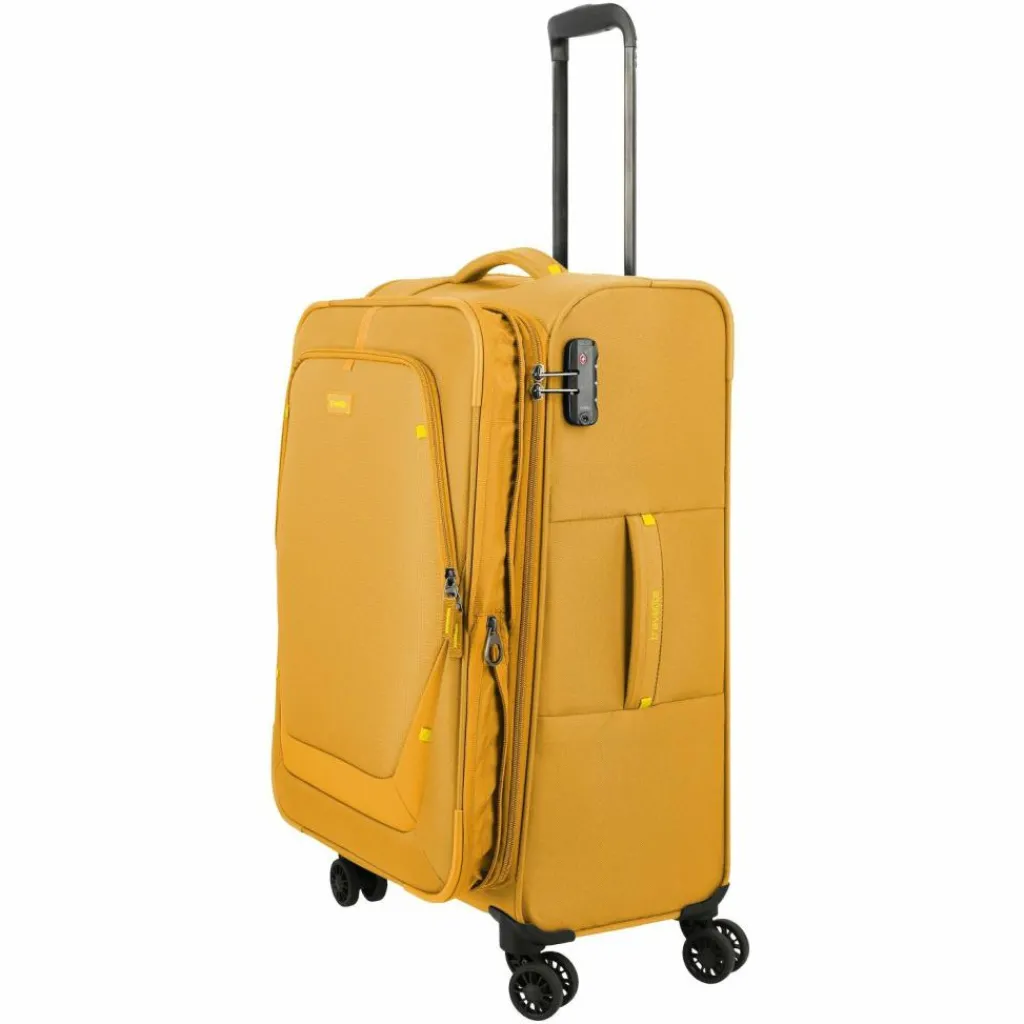 Hot Travelite Umbria 4 Rollen Trolley M 67 cm mit Dehnfalte golden glow
