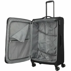 New Travelite Umbria 4 Rollen Trolley L 77 cm mit Dehnfalte black