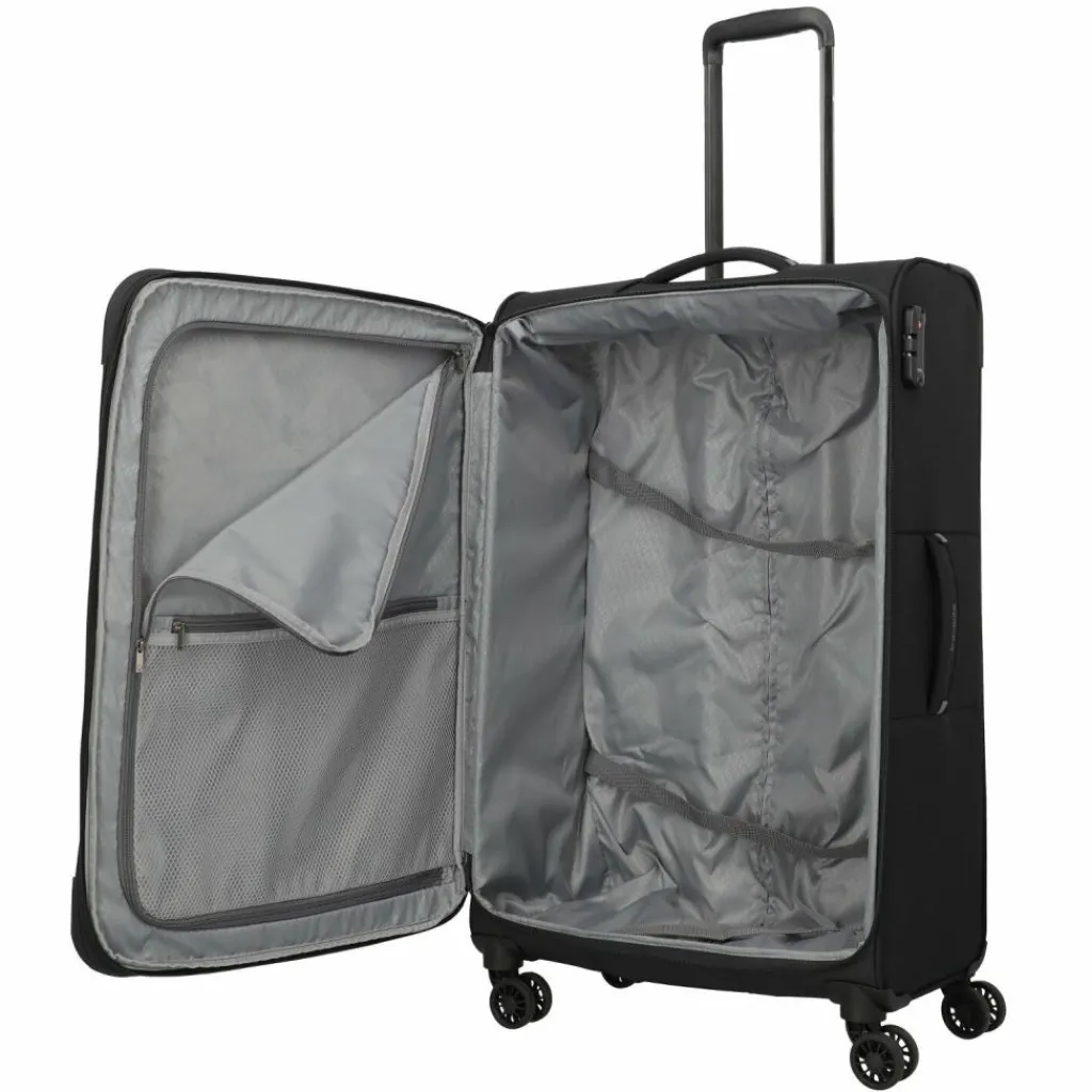 New Travelite Umbria 4 Rollen Trolley L 77 cm mit Dehnfalte black